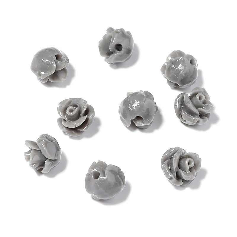 Wholesale 30pcs Colorful Lacquer Carving Powder Pressed Stereo Beads