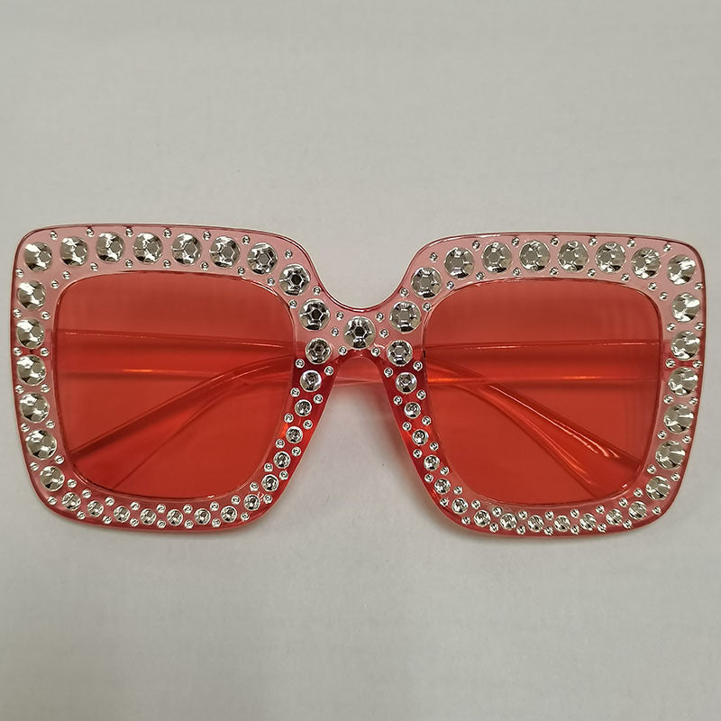 Wholesale Square Frame Diamond Retro Trendy Sunglasses