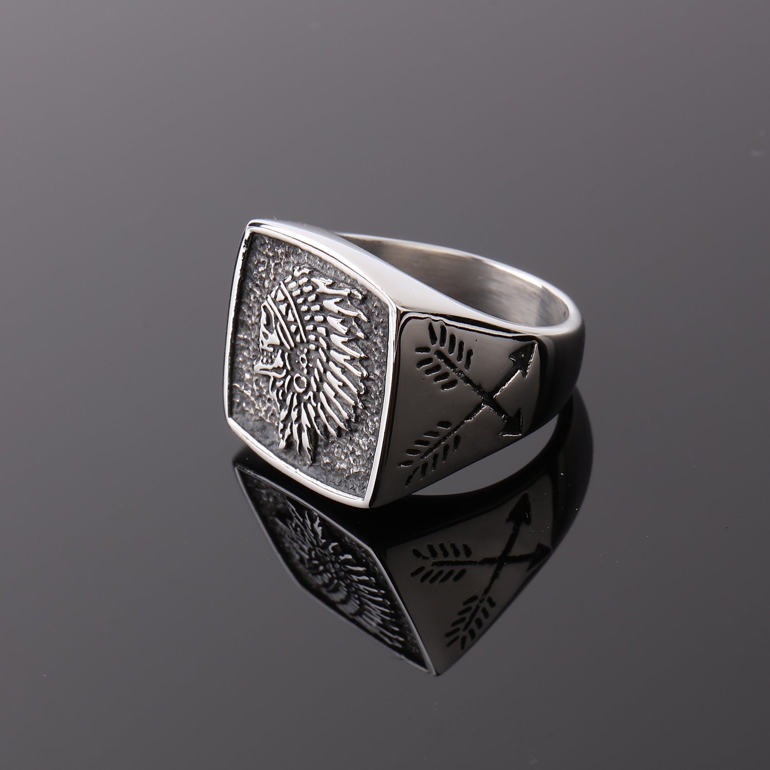 Wholesale Indian Totem Vintage Stainless Steel Men's Ring