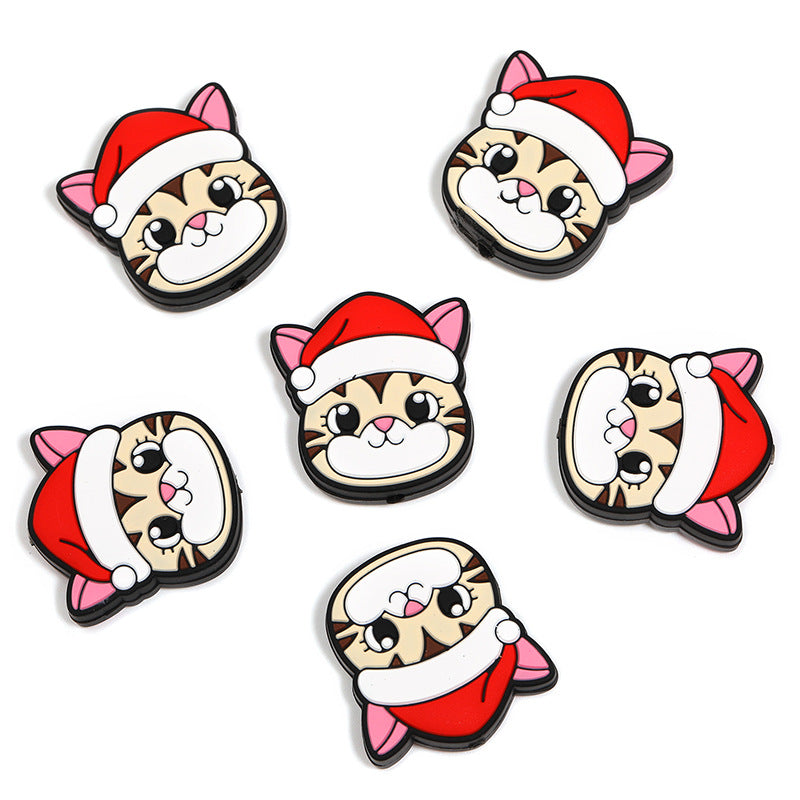 Wholesale Random 50pcs/pack Christmas series of 3D Focal Beads