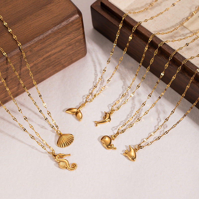 Wholesale Marine Series Summer All-match Stainless Steel Necklace