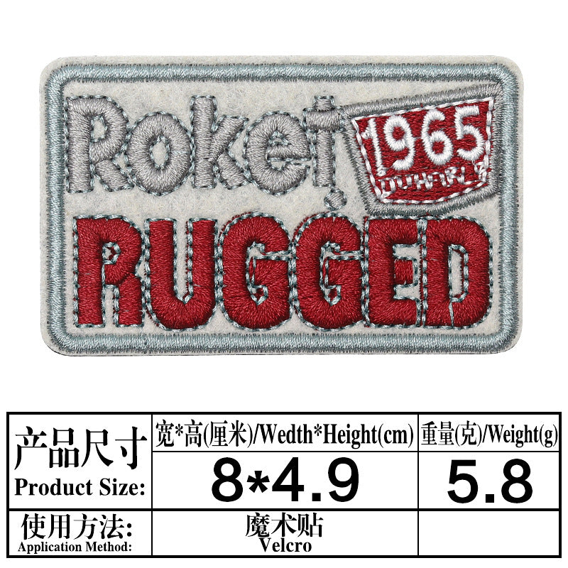 Wholesale Embroidered velcro badge back loop hook strap wool patches
