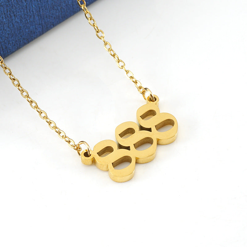 Wholesale Stainless Steel Lucky Number Necklace