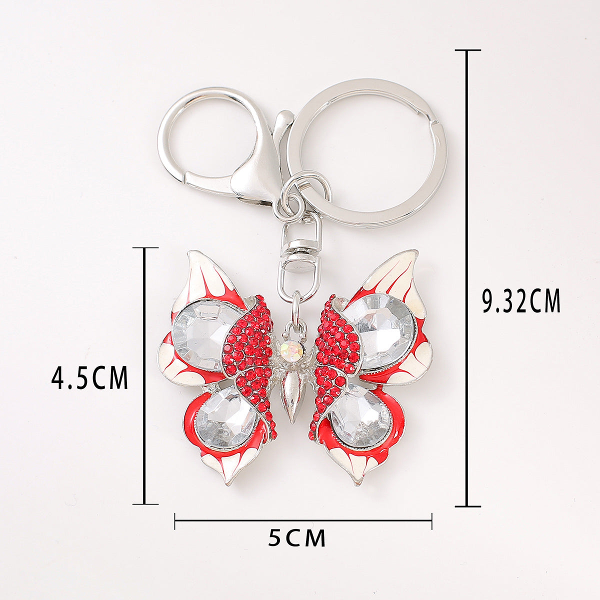 Wholesale Butterfly Diamond-encrusted Zinc Alloy Keychain