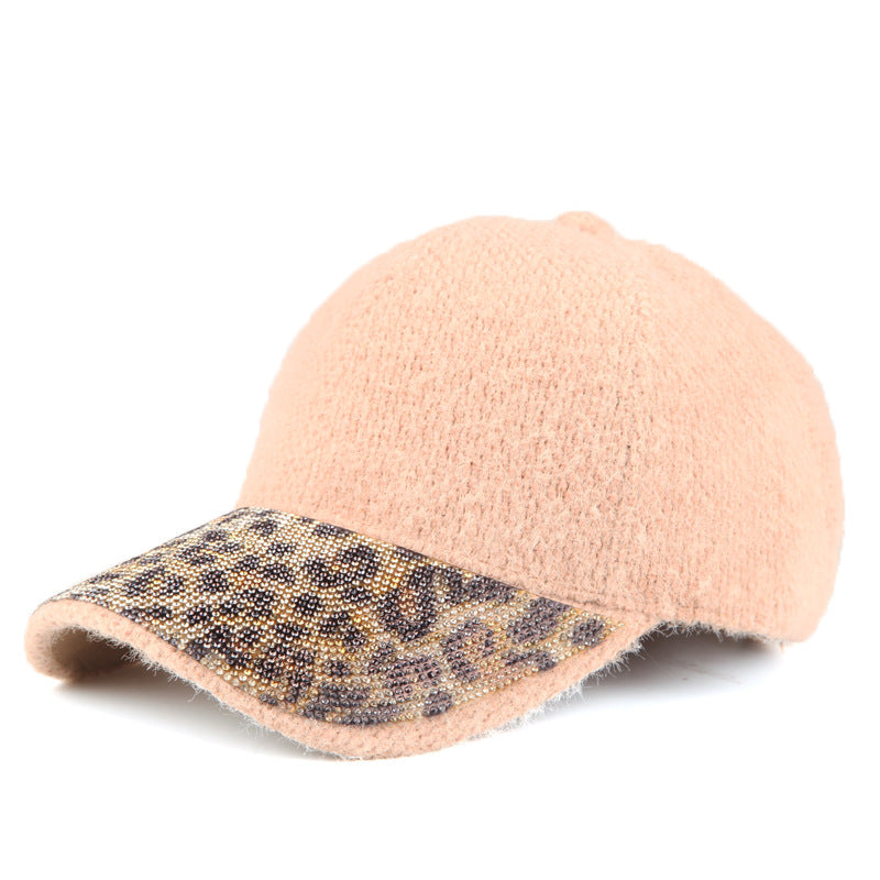 Wholesale Autumn and Winter Diamond Inlaid Mink Down Baseball Caps