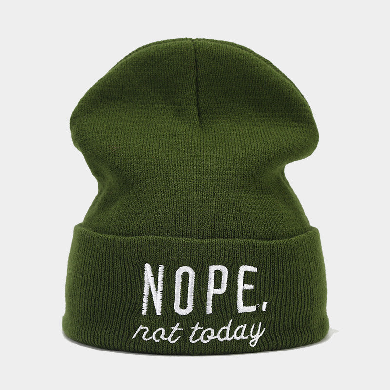 Wholesale Autumn and Winter Letter Embroidery Knitted Beanie