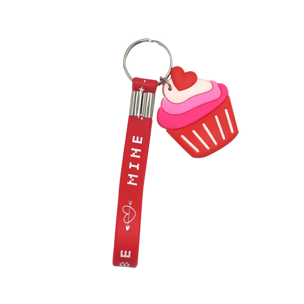 Wholesale 24pcs Valentine's Day Silicone Love Keychain