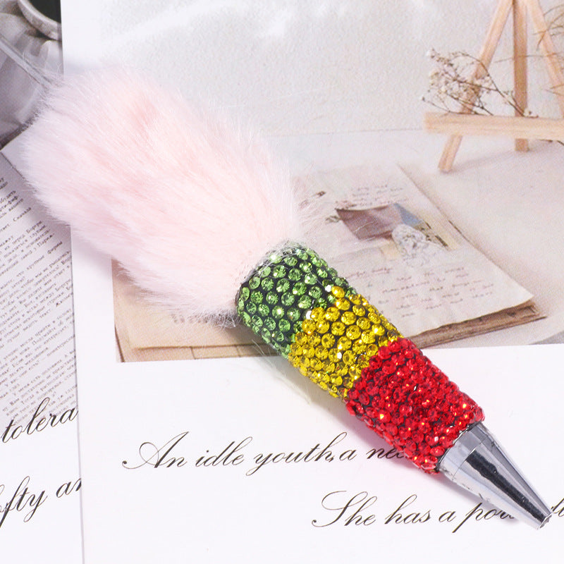 Wholesale 5pcs Multi colored plush rainbow beadable pens