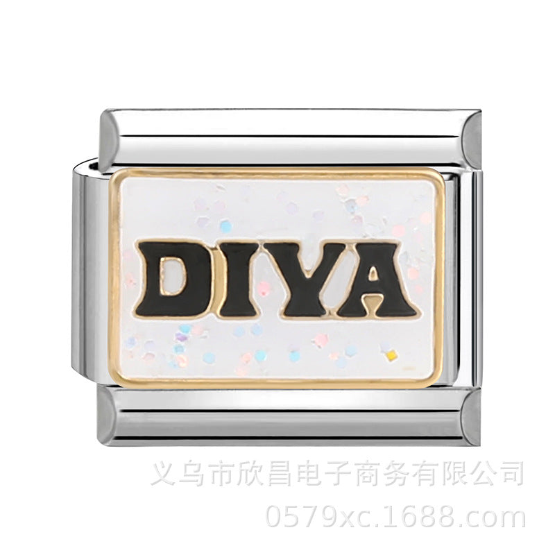 Wholesale Italian Charm Bracelet 9mm DIY Disassembly Stainless Steel Retro Brace Bracelet