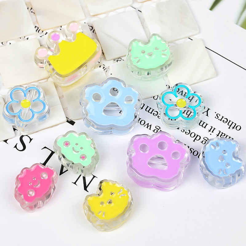 Wholesale 30PCS/PACK Cute Transparent Acrylic Skewer Beads