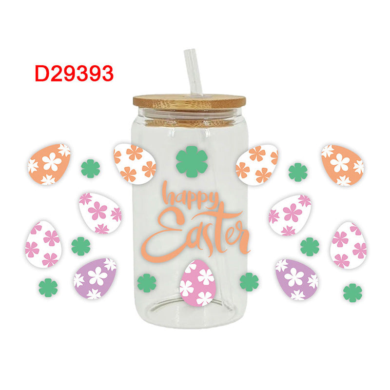 Wholesale Cute Cartoon Egg Easter 16oz Cup UV DTF Wraps