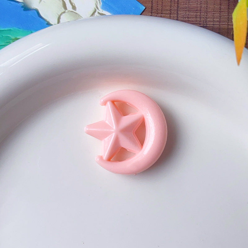 Wholesale 5pcs/pack  Acrylic through-hole star and moon shaped beads  Acrylic Beads