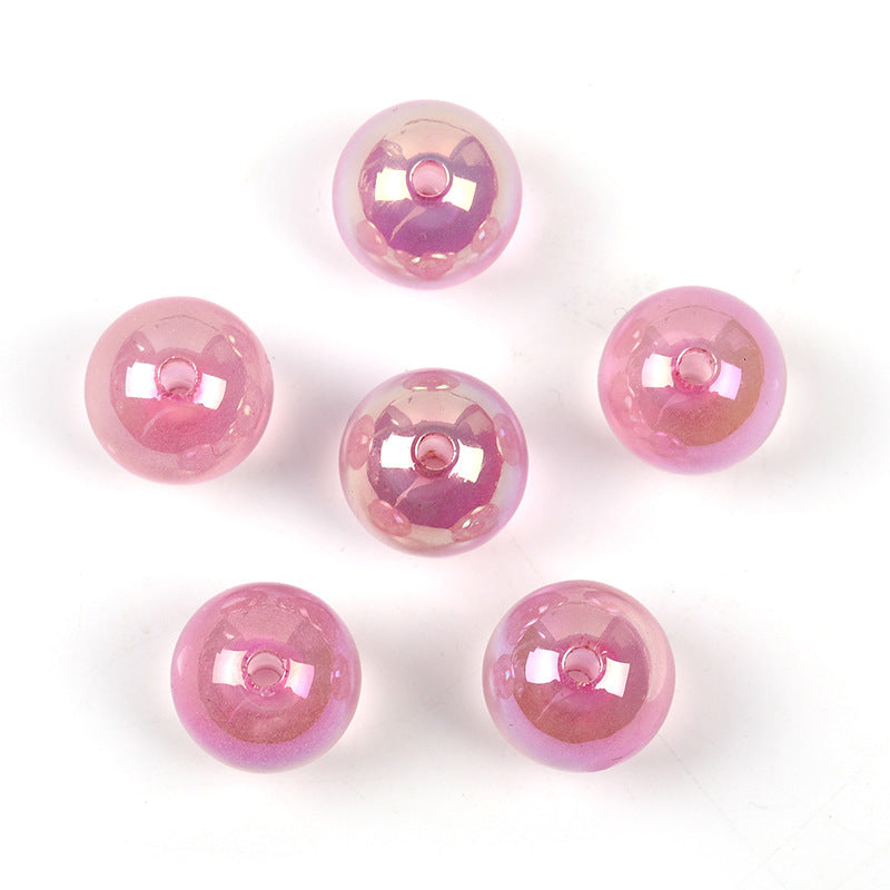 Wholesale 100pcs 16mm Acrylic Through Hole Round Beads Jelly Transparent Color Diy Accessories Beads