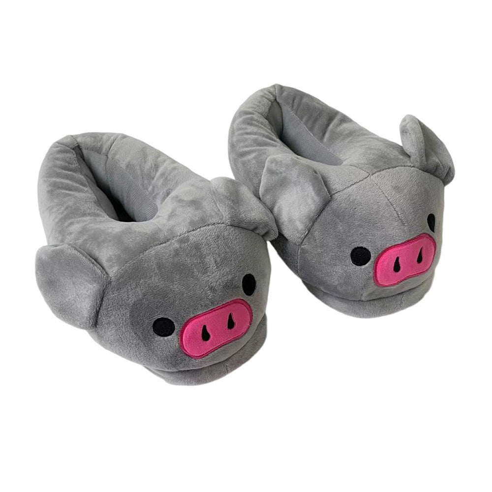Wholesale Soft Girly Heart Piggy Warm Cotton Slippers
