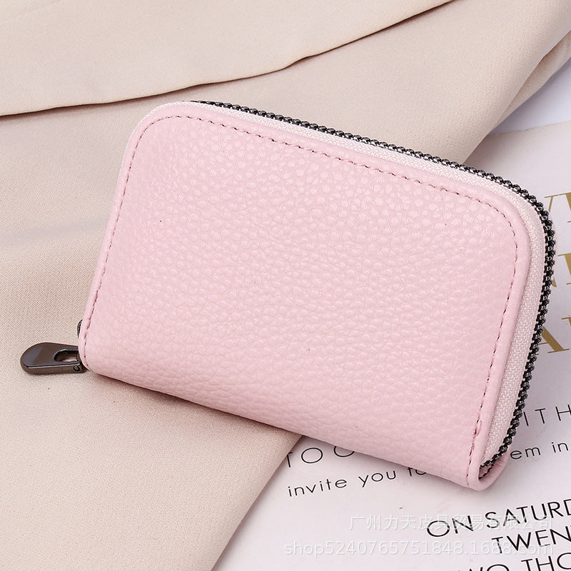Wholesale PU Pebbled Zipper Accordion Card Coin Purse