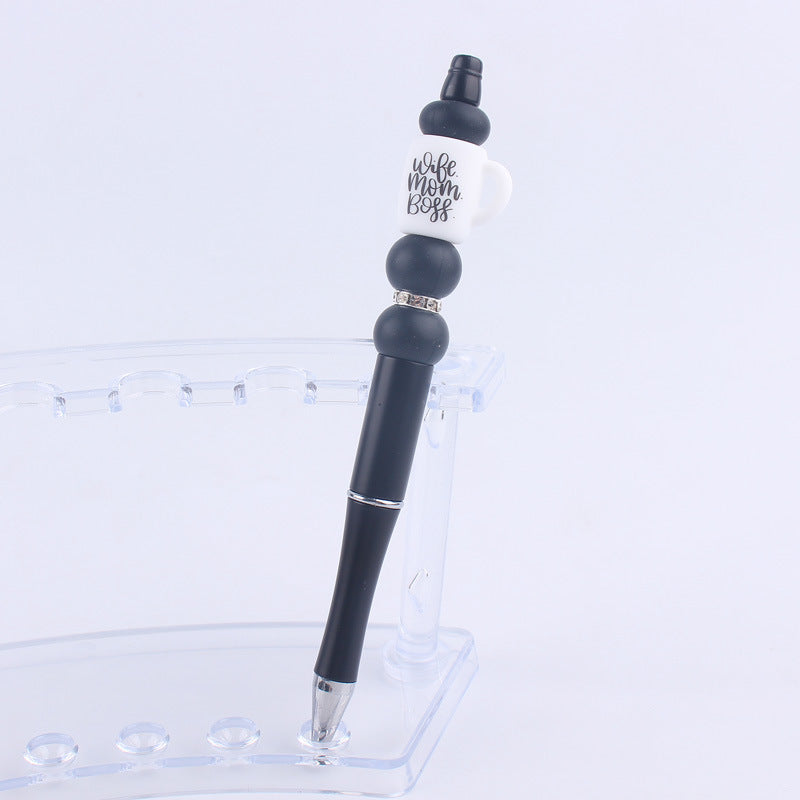 Wholesale Handmade Bead Pen Cartoon Cup Silicone Ballpoint Pen