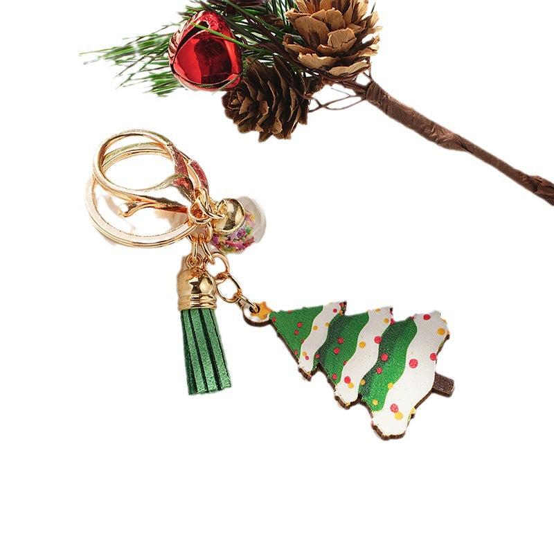 Wholesale Wooden Cartoon Santa Claus Christmas Series Keychain