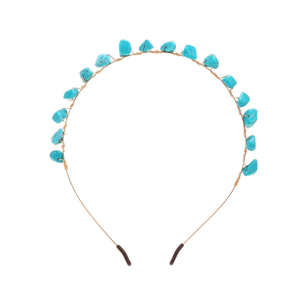 Wholesale Bohemian Western Style Hand Wrapped Turquoise Headband