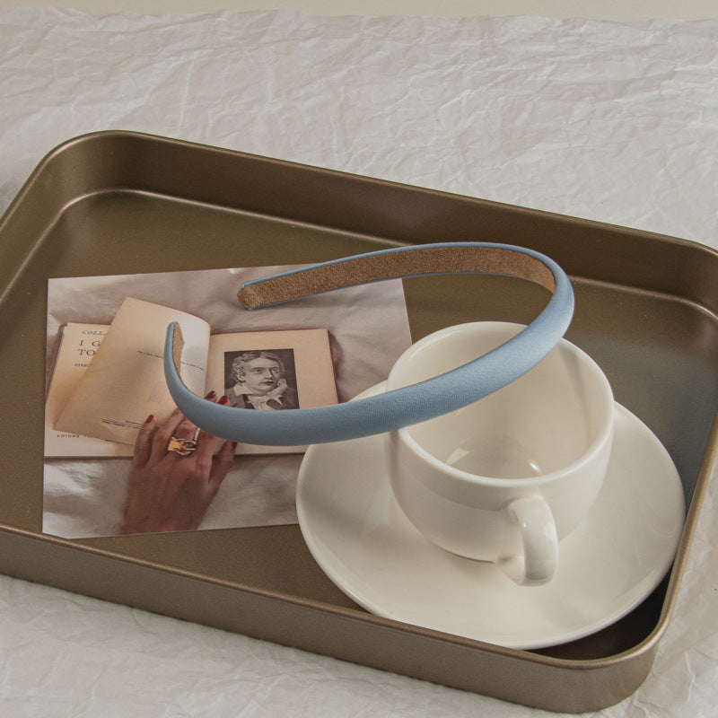 Wholesale Solid color retro satin thin headband sweet temperament hairpin