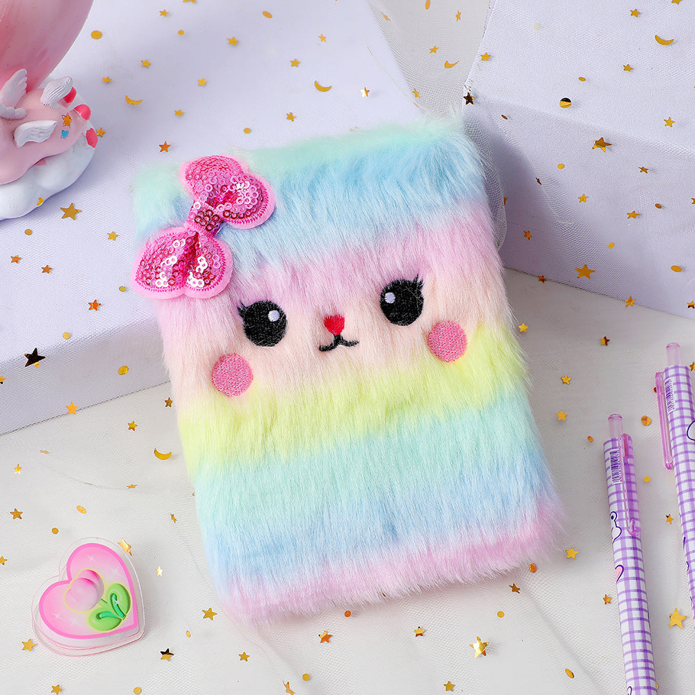 Wholesale Cartoon Plush Notebook Cute Girls Embroidery Account Book