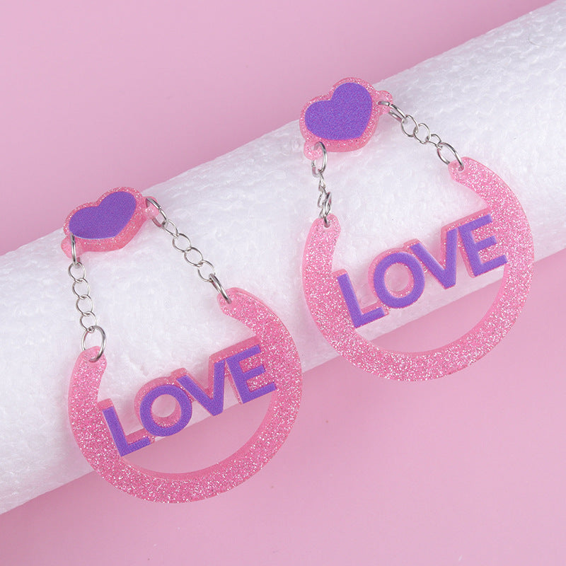Wholesale Valentine' s Day love Acrylic Earrings