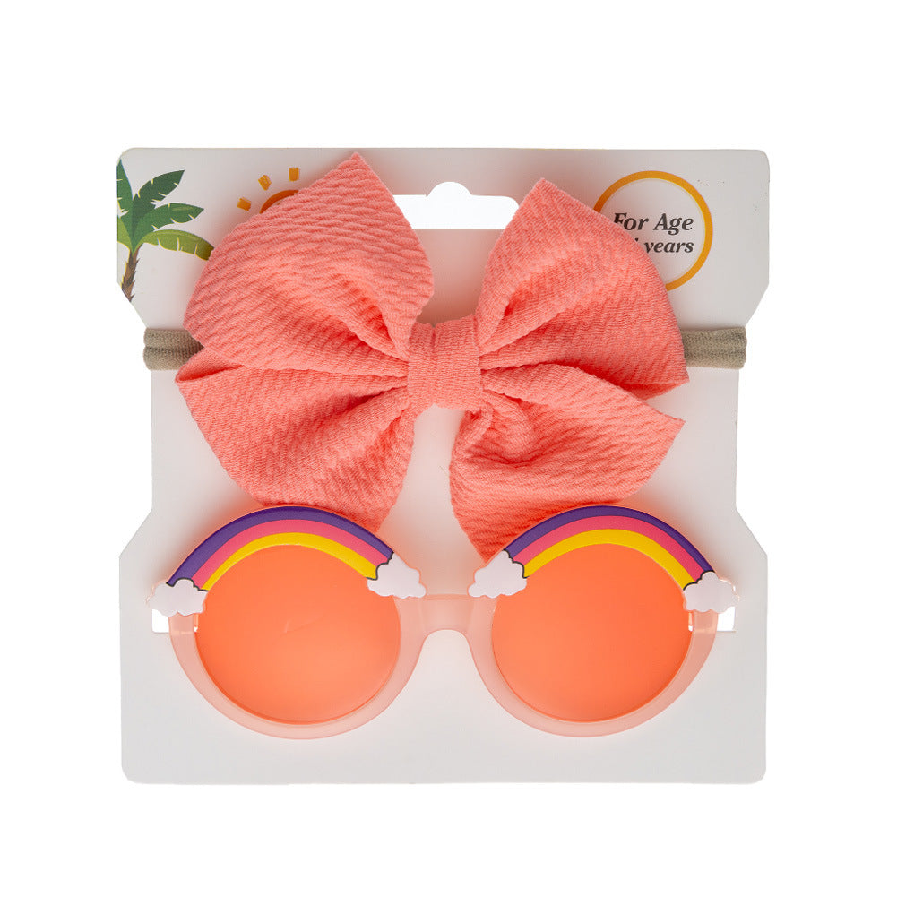 Wholesale Kids Sunglasses Fabric Headband Set