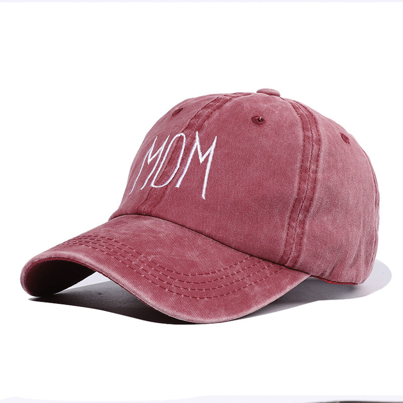 Wholesale Letters DAD MoM Embroidered Washed Distressed Baseball Cap