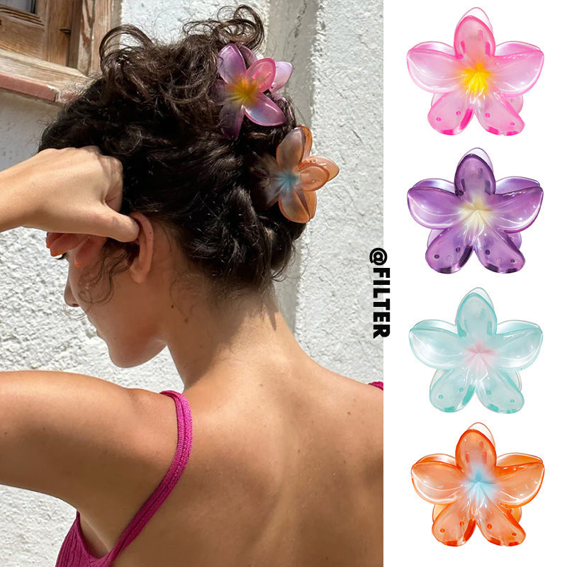 Wholesale Large 8CM Gradient Color Plumeria Flower Hairpin