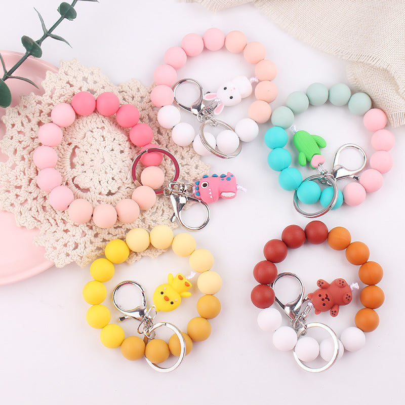 Wholesale 3pcs Cartoon Animal Keychains and Beaded Pendants