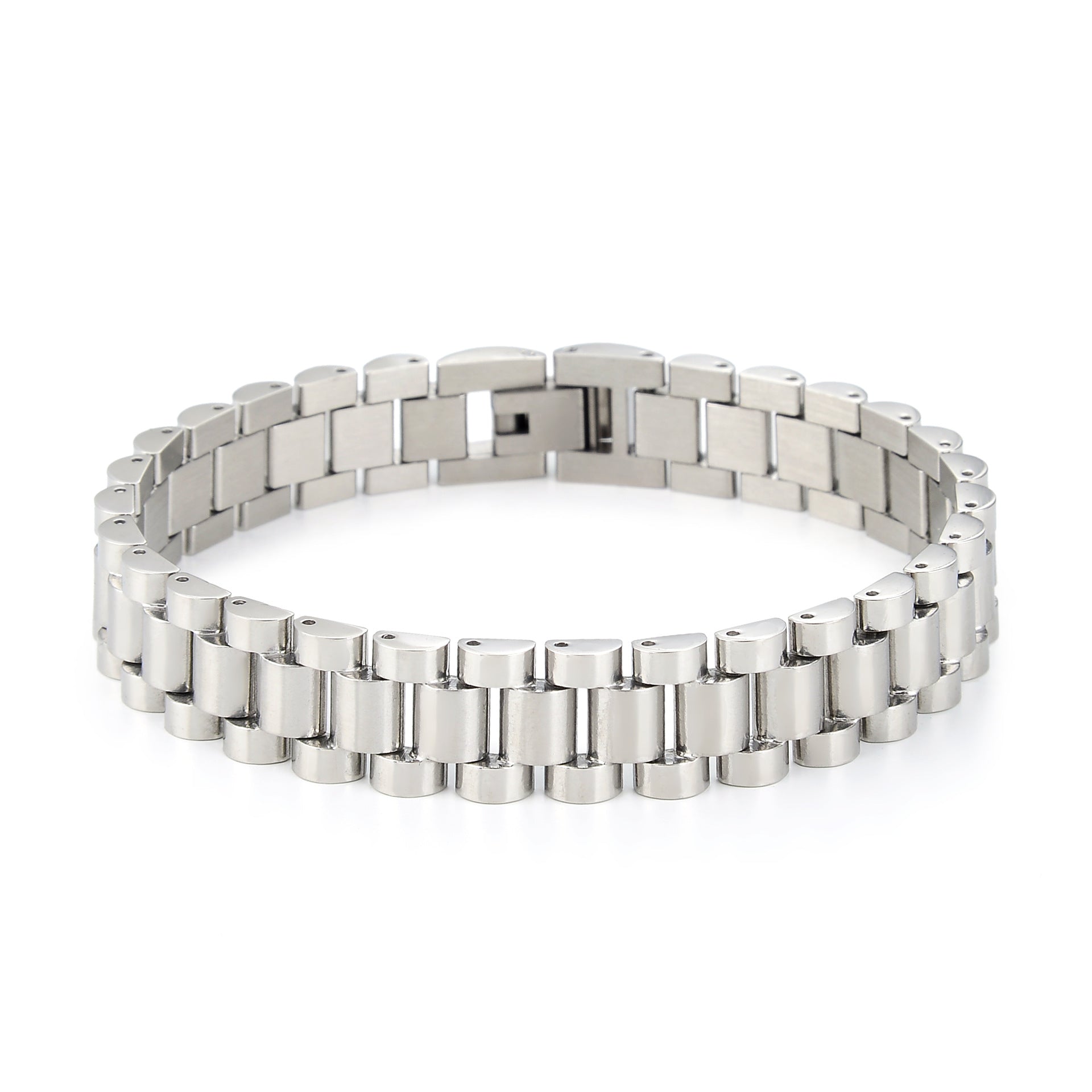 Wholesale 10mm Wide Electroplating Multi -color Stainless Steel Band Bracelet