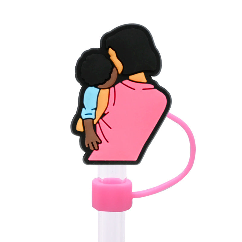 Wholesale  Random 100pcs/pack  Mother' s Day dust plug straw cap   Straw Tube Cap