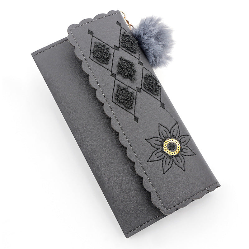 Wholesale PU Sunflower Long Wallet