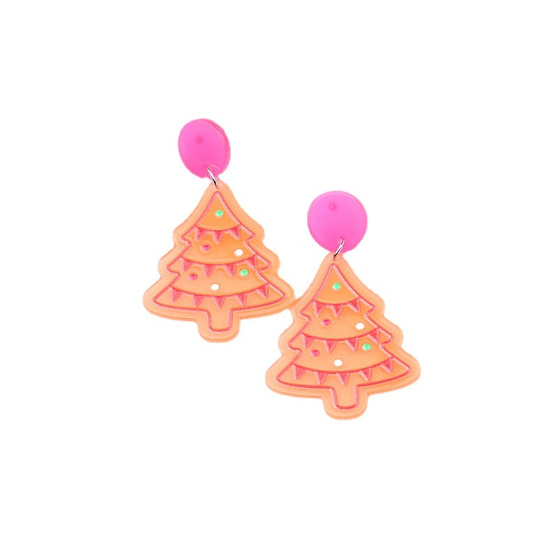 Wholesale Christmas Tree Santa Claus Snowman Acrylic Earrings
