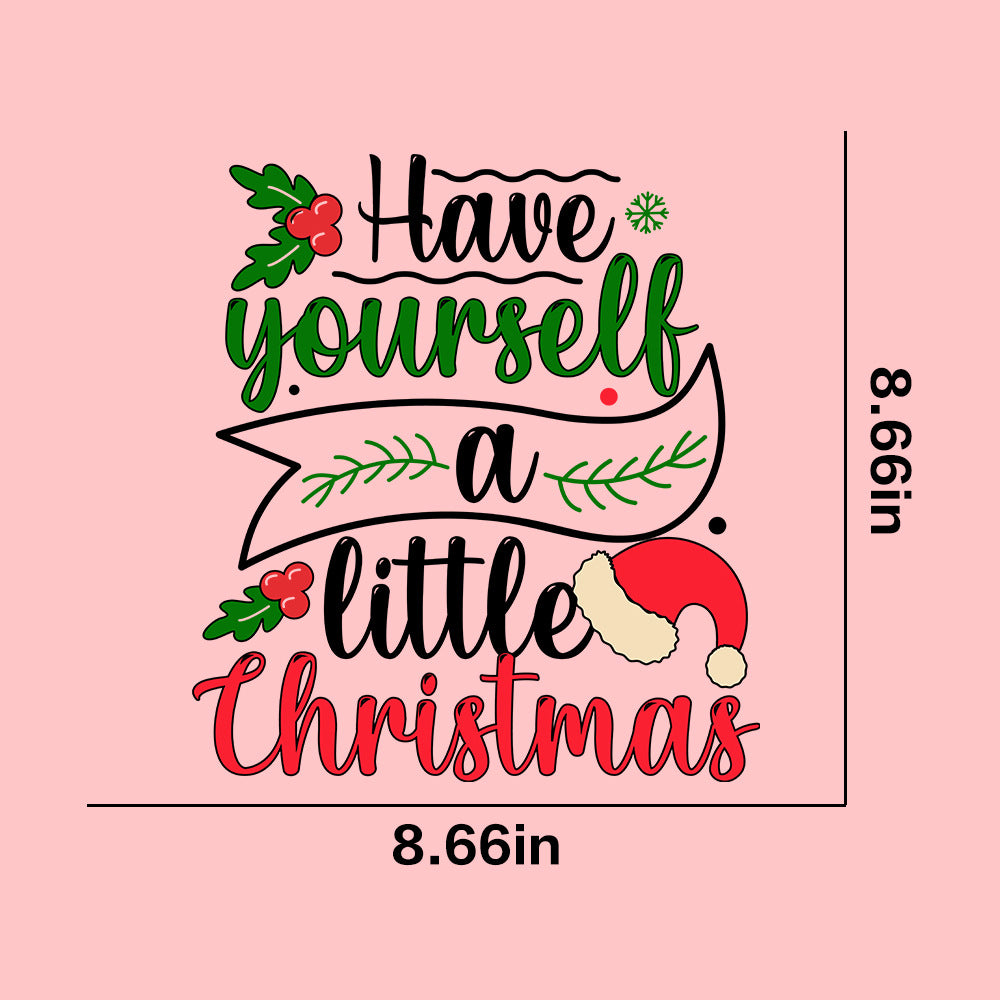 Wholesale  10pcs/pack Christmas pattern T-shirt heat transfer UV DTF ready-to-use transfer stickers