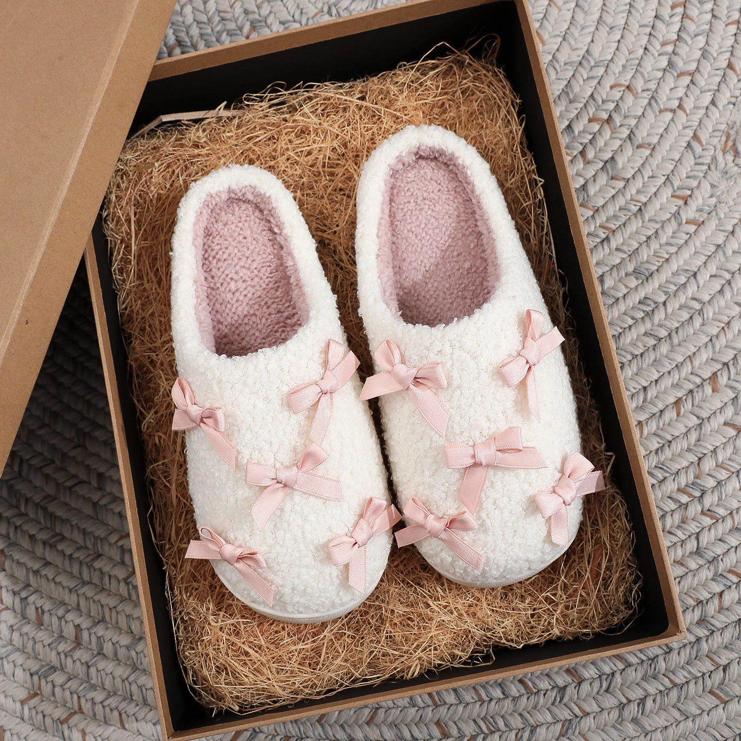 Wholesale  Bow Cotton Slippers for Girls