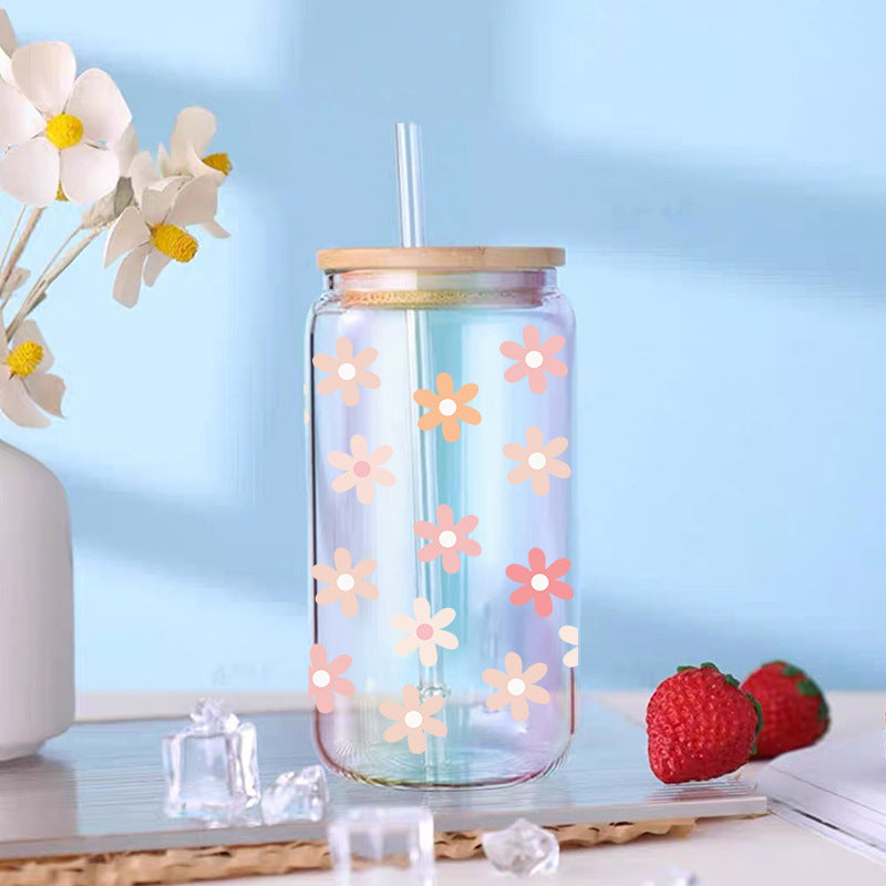 Wholesale Flower Butterfly 16oz Cup UV DTF Wraps