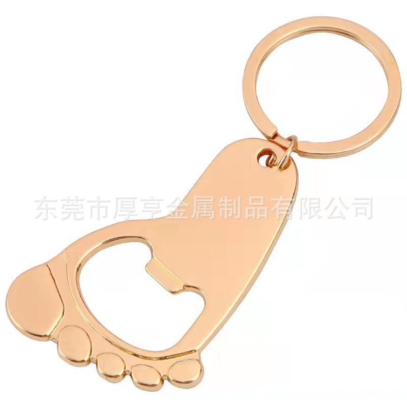 Wholesale Small Foot Metal Bottle Opener Key Ring