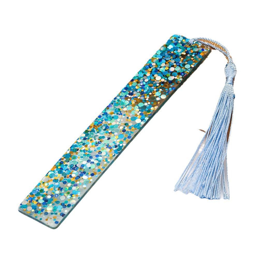 Wholesale Creative Shiny Crystal Rectangular DIY Transparent Acrylic Tassel Bookmark