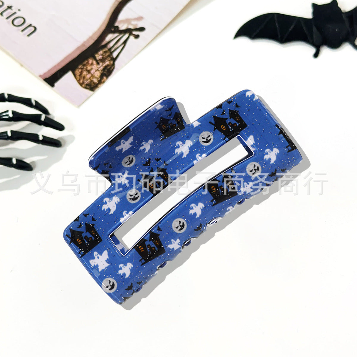 Wholesale  Skull Bat Ghost Square Grab Clip