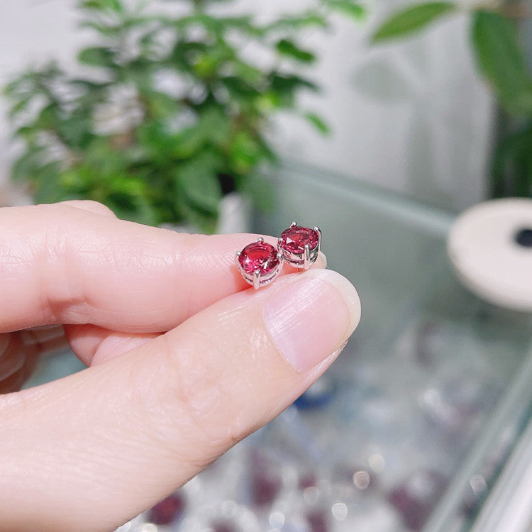 Wholesale Colored zircon four  prong stud earrings