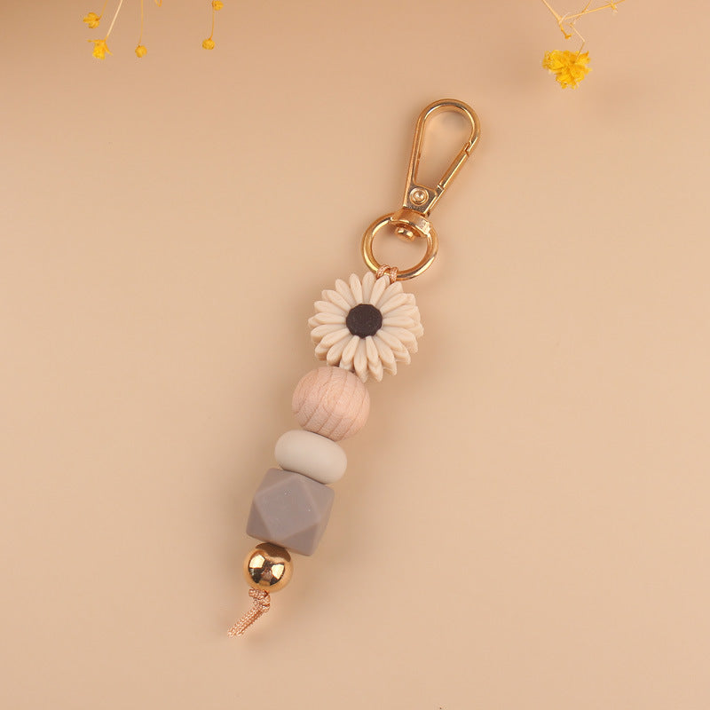 Wholesale Silicone Cartoon Daisy Keychains