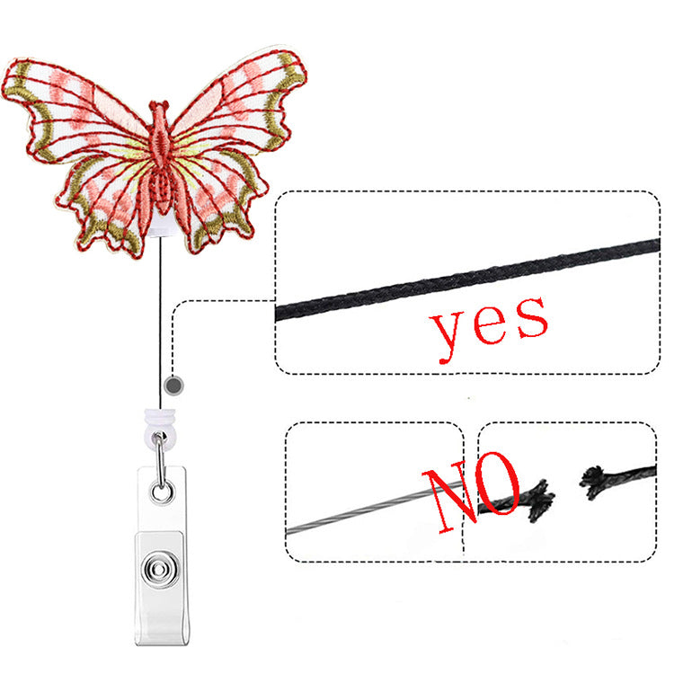 Wholesale Badge Reels ABS Butterfly Retractable Keychain