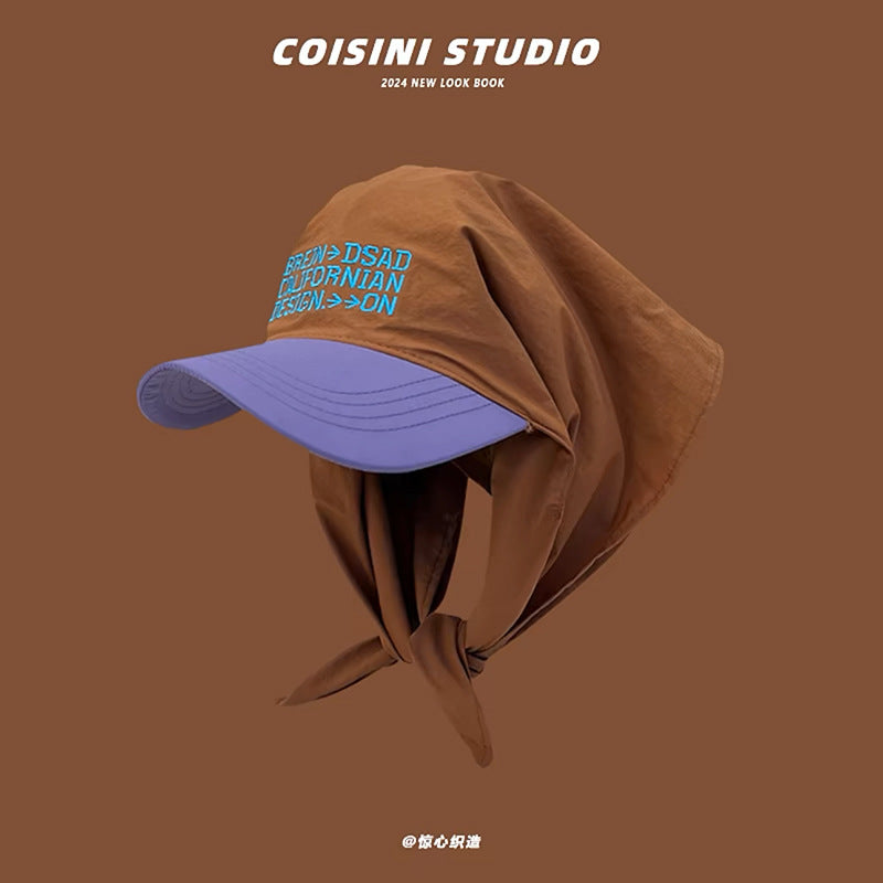 Wholesale Colorblocked Bandana with Letter Embroidered Cap