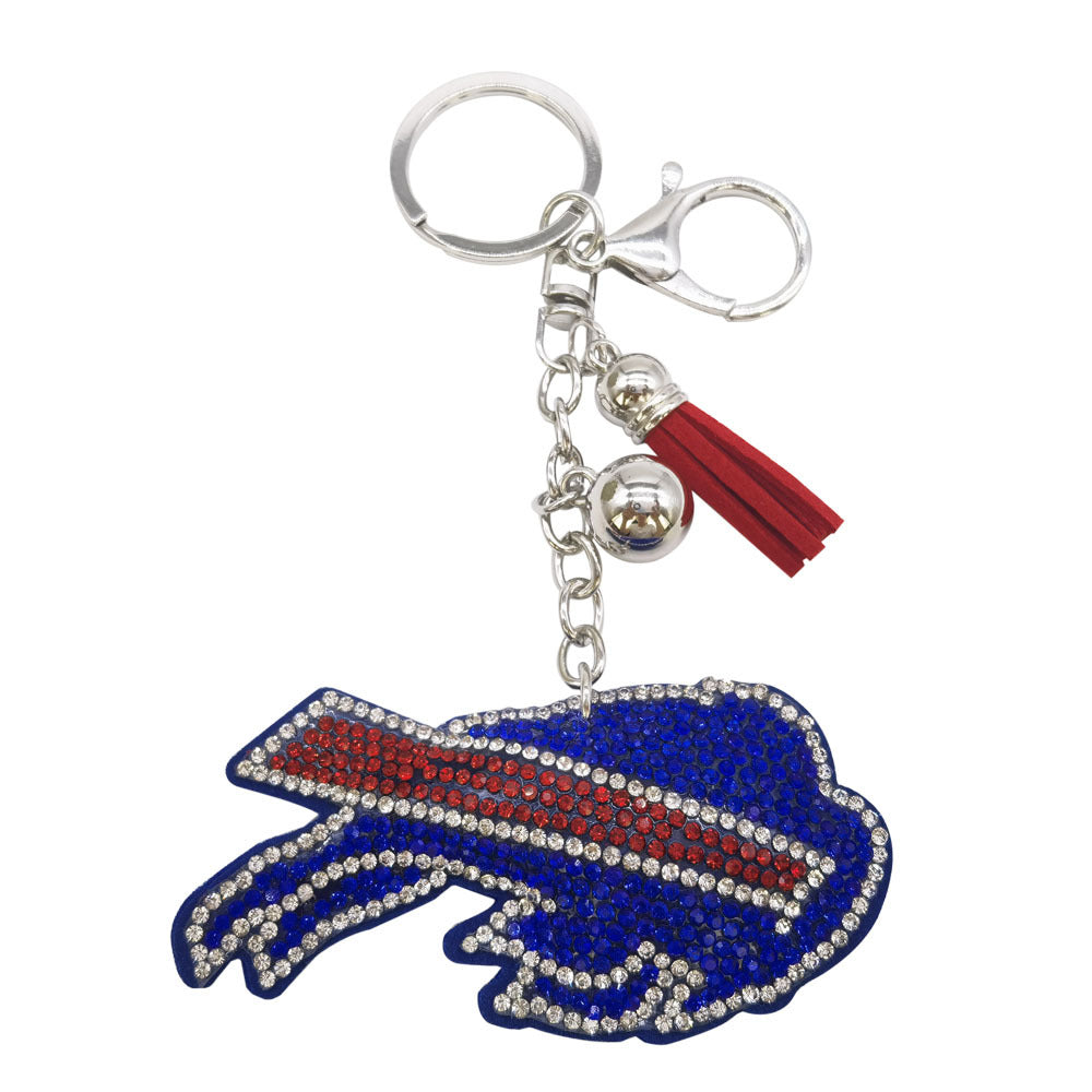 Wholesale 4pcs Team Logo Diamond-encrusted Rhinestone  Keychain