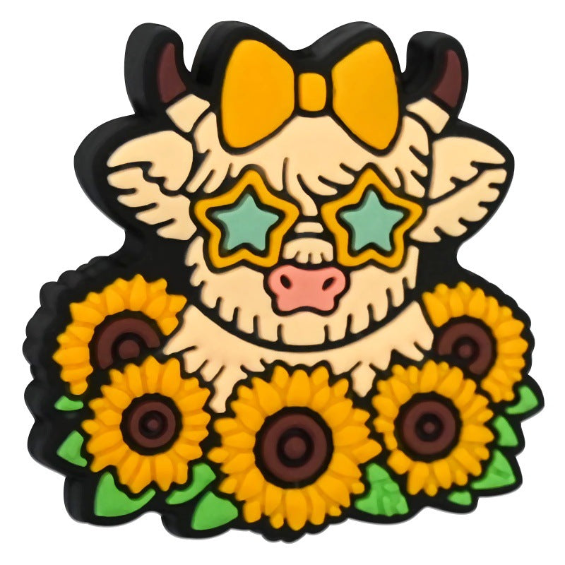 Wholesale  Random 100pcs Cartoon Highland Cattle Series Beads