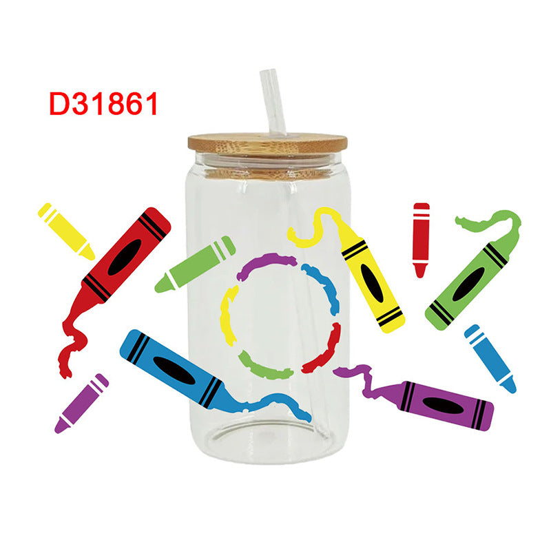 Wholesale Color Brush Paint 16oz Cup UV DTF Wraps