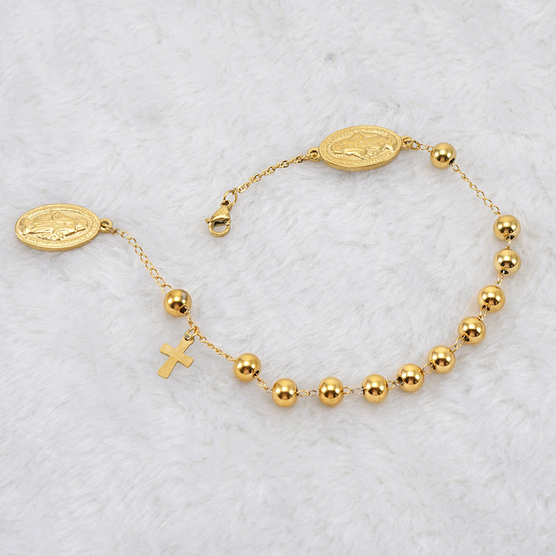 Wholesale 18K Beaded Stainless Steel Bracelet