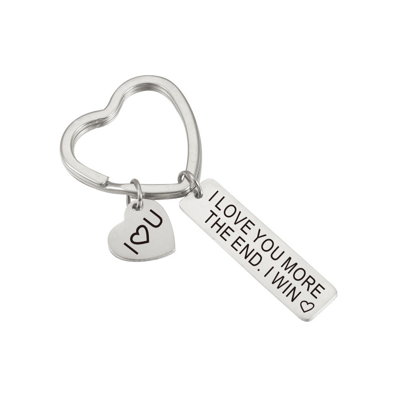 Wholesale Love Long Laser Engraved Stainless Steel Keychains