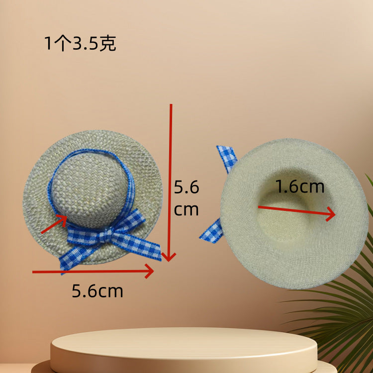 Wholesale 10pcs Mini  Straw Hat Small Straw Hat Doll Accessories