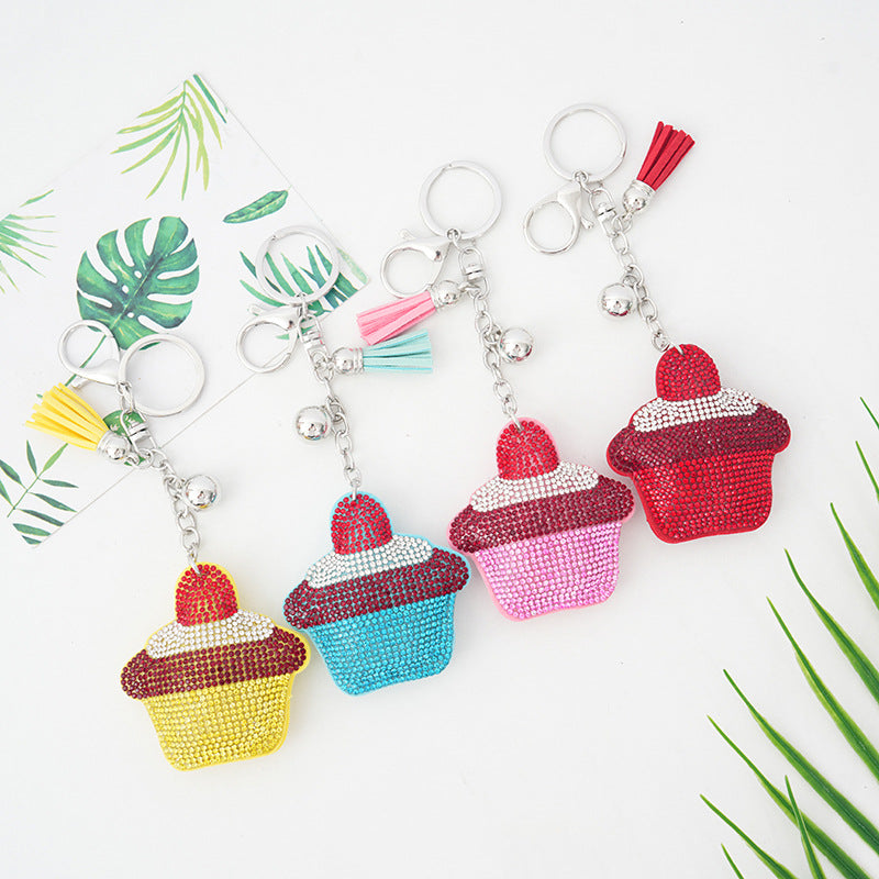 Wholesale Velvet Cake Ice Cream Hot Diamond Keychains